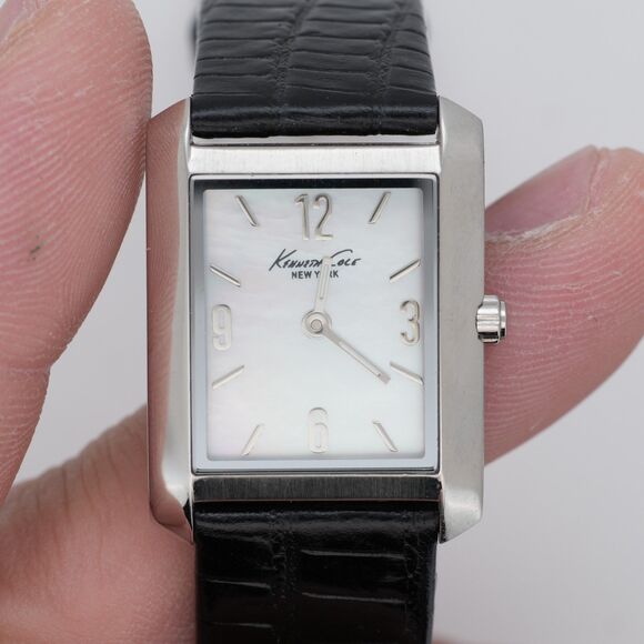Kenneth Cole KC2567 Tank - 22mm MoP Dial - New Battery - Black Croco Leather main image 8